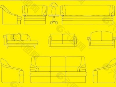 沙發(fā)立面圖CAD沙發(fā)立面圖