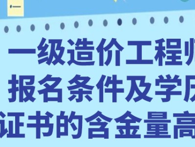 造價工程師報考條件天津注冊一級造價工程師報考條件
