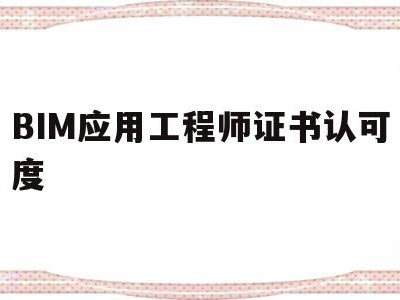 BIM應用工程師證書認可度,bim應用工程師是什么意思