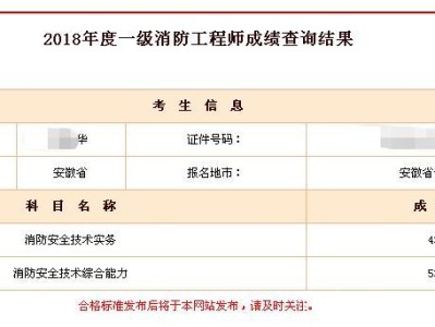 消防工程師考試結果什么時候公布,消防工程師什么時候下成績