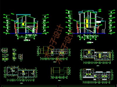 亭子cad三視圖,亭子cad