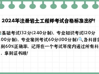 注冊巖土工程師專業(yè)考試及格線注冊巖土工程師考試科目分值