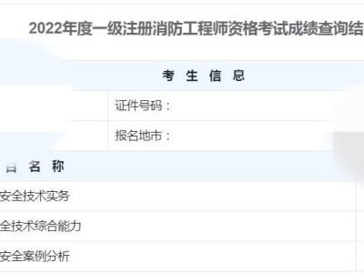 一級消防工程師成績什么時(shí)候公布,一級消防工程師成績