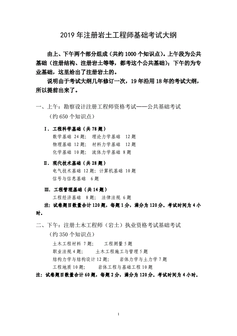 注冊巖土工程師分基礎(chǔ)題型注冊巖土工程師基礎(chǔ)題型分布  第1張